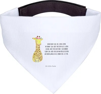 Produktbild von Mr. & Mrs. Panda Halstuch Giraffe Blumenkranz - Weiß - Geschenk, Hunde, Hund, Freundin, Hundehalstuch, Selbstliebe, Afrika, Abenteurer, Für, Tuch