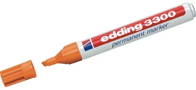 Produktbild von Edding 3300, Rot, Meißel, Aluminium, 1 mm, 5 mm, Karton, Glas, Leder, Metall, Kunststoff, Holz