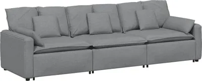 Produktbild von vidaXL Modulares Sofa mit Kissen Hellgrau