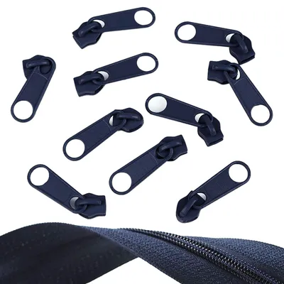 10 Reißverschluss Zipper für Endlosreißverschluss, 5mm, dunkelblau