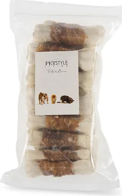 Produktbild von Petstyle Living Gepresste Kauknochen mit Ente - Hundesnack - 20 Stück - 10cm