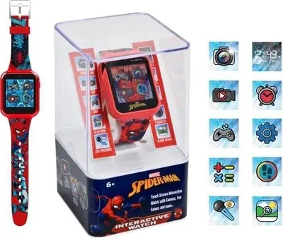 Produktbild von Spiderman Kinder Smartwatch, Multifunktional, Digital & Analog Anzeige, 6 Spiele, Kamera, Wiederaufladbar