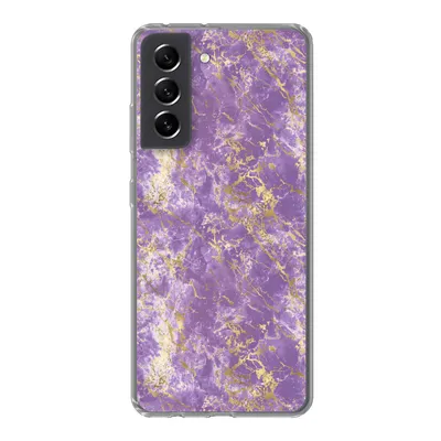 Produktbild von MuchoWow® Handyhülle Schutzhülle Hülle für Samsung Galaxy S21 FE Marmor - Lila - Gold - Muster Silikon Softcase Handy Hülle - Mobiltelefonhülle