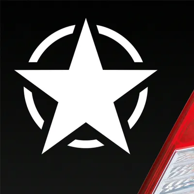 Produktbild von Auto Aufkleber US Army Stern USA Amerika America 10,2x9,7 cm Weiss Glanz Sticker Heckscheibenaufkleber