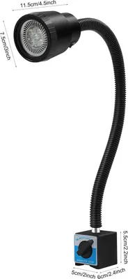 Produktbild von LED CNC-Maschinenleuchte - Arbeitsleuchte - 5 W - Magnetfuß - Flexibler Arm - Für Fräsmaschinen & Drehbänke - Kunststoff - Schwarz