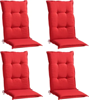 Produktbild von Gartenstuhlauflagen - Rot - Hochlehner - 4er Set