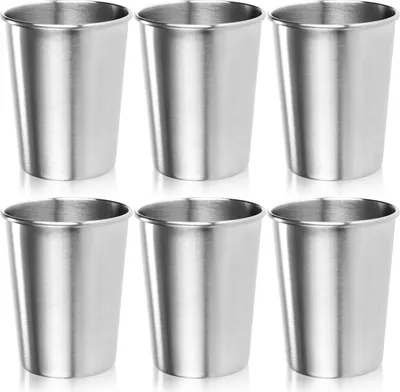 Produktbild von com-four® 6X Edelstahl-Trinkbecher - Campingbecher 250 ml aus Edelstahl
