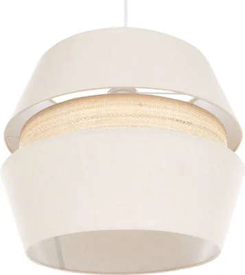 Produktbild von BELIANI Hängeleuchte Natürlich Papierschirm Oval mit Blauen Fransen Langes Kabel Retro Design Beleuchtung Leuchte Esszimmer Schlafzimmer Wohnzimmer