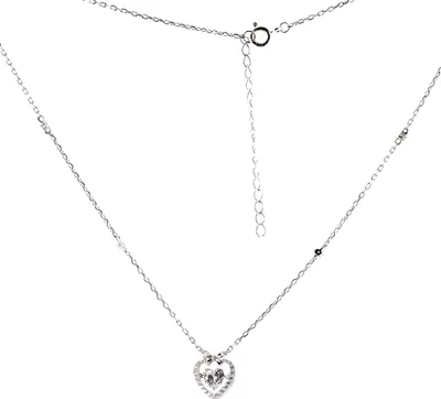 Produktbild von Golders Halskette aus 925 Silber mit einem Herz-Anhänger mit Zirkonia, Sterlingsilber Kettenanhägner