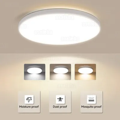 Produktbild von LED Deckenleuchte Deckenlampe Panel dimmbar mit Lichtsensor für Schlafzimmer Wohnzimmer Bad Flur Küche Innenbereich IP54 Aluminium Kunststoff Modern