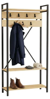 Produktbild von Celiera - Garderobenständer, 180 cm Hoch, Braun Anthrazit, 7 Haken