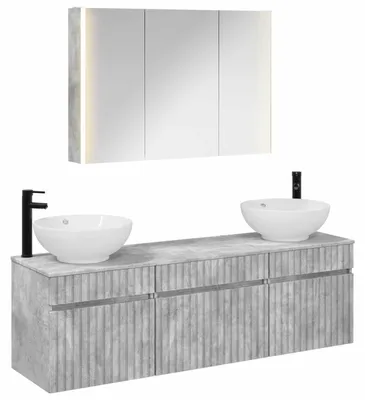 Immagine prodotto di Set di mobili da bagno, 4 pezzi, grigio cemento