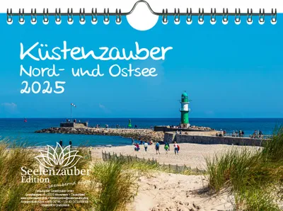 Produktbild von Küstenzauber Nord- und Ostsee DIN A5 Wandkalender für 2025 Küste Meer Städte Deutschland Urlaub Reise - Seelenzauber