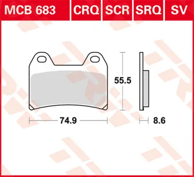 Zdjęcie produktu dla Klocki hamulcowe kpl. TRW MCB683CRQ