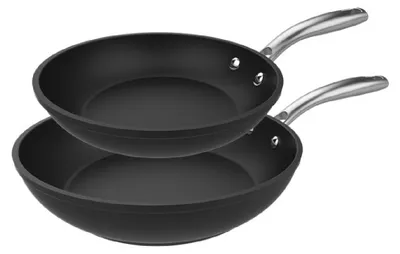 Produktbild von Cecotec 01466, Rund, Allzweckpfanne, Schwarz, Aluminium, 2 Stück(e), 3,4 mm