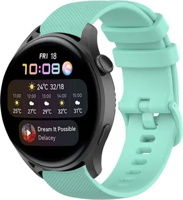 Produktbild von Strap-it Huawei Watch 3 (Pro) Luxus-Silikonarmband (Aqua)