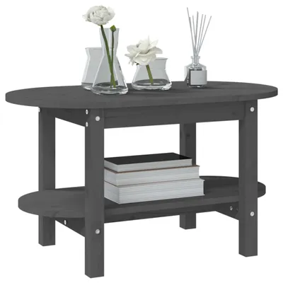 Produktbild von vidaXL Couchtisch Grau 80x45x45 cm Massivholz Kiefer -  Couchtische