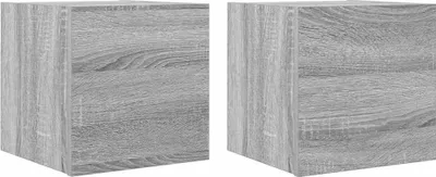 Produktbild von vidaXL TV-Wandschränke 2 Stk. Grau Sonoma 30,5x30x30 cm
