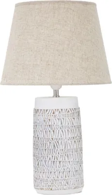 Produktbild von Mauro Ferretti Tischlampe Nairobi, E27, Ø 35x60,5 cm, weiß mit braunen Akzenten