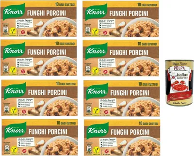 Produktbild von Knorr Dado Funghi Porcini, Brühwürfel Brühe, 8 Packung mit 10 Steinpilzewürfel + Italian Gourmet polpa 400g
