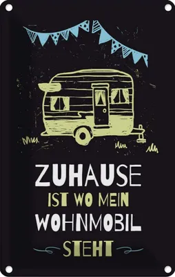 Produktbild von vianmo Blechschild 30x20 cm Zuhause ist wo mein Wohnmobil Spruch Zitat