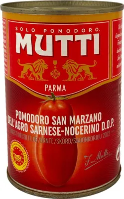 Produktbild von Mutti ganze geschälte San Marzano Tomaten 400g