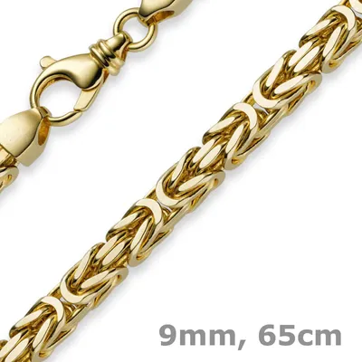 Produktbild von 9mm Königskette Kette Halskette aus 585 Gold Gelbgold 65cm Herren