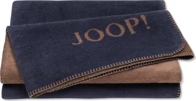 Produktbild von JOOP! Uni-Doubleface Plaid / Decke Marine-Karamell 150 x 200cm