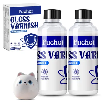 Klarlack für lufttrocknenden Ton, 200 ml, wasserfest, hochglänzend, transparent