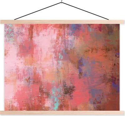 Produktbild von MuchoWow® Textilposter Ölgemälde mehrfarbig 40x30 cm mit holzfarbenen Rahmen - Bilder