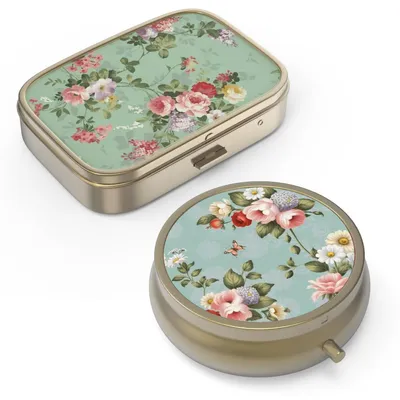 Obrázek produktu pro Dávkovač léků ve tvaru zrcátka, retro design, bronz, 2 kusy