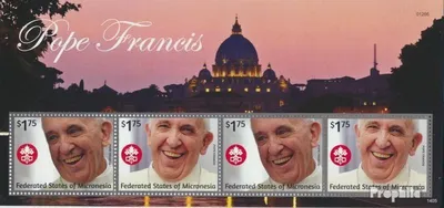 Produktbild von Briefmarken Mikronesien 2014 Mi 2543-2544 Kleinbogen (kompl.Ausg.) postfrisch Papst Franziskus