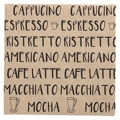 Produktbild von PAPSTAR Servietten 3-lagig, 33x33 cm natur, "Coffee Specialities" | Folie (20 Stück)