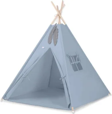 Obrázok produktu pre Detský stan Tipi - hrací stan - vrátane hracej podložky a peria, ľahký a umývateľný