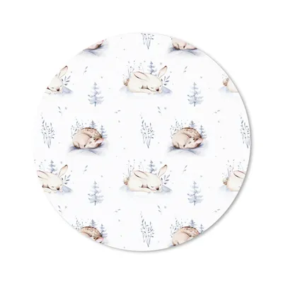 Produktbild von MuchoWow® Mauspad Mousepad Winter - Kaninchen - Hirsche 40x40 cm - Mousepads - Maus Mat - Pad - Mausunterlage - Schreibtisch Accessoires