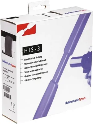 Zdjęcie produktu dla Hellermann Tyton 323-20190, Rurka termokurczliwa, Poliolefiny, Czarny, 40 szt.