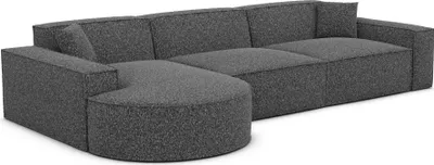 Produktbild von Bouclé L-Form Sofa Brevia Graphit Links