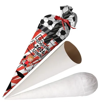 Produktbild von Ferocity, Schultüte mit Namen, 70 cm, Zuckertüte zur Einschulung, für Jungen – Fußball Modell 5 [149]