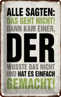 Produktbild von vianmo Blechschild 18x12 cm Alle sagten das geht nicht Spruch Zitat