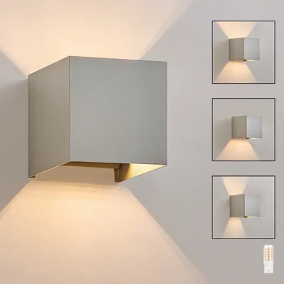Produktbild von ZMH Led Wandleuchte 1ER Aussen Grau Wandlampe G9 Warmweiß Modern Up Down IP65 Wasserdicht Außenwandleuchte Einstellbarer Strahl Flurlampe