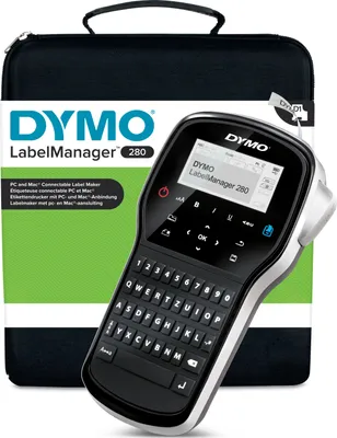 Produktbild von DYMO LabelManager 280 Tragbares Beschriftungsgerät | Wiederaufladbares Etikettiergerät mit QWERTZ Tastatur | mit PC/Mac Schnittstelle | für D1 Etiketten in 6, 9 und 12mm Breite