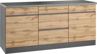 Produktbild von Held Möbel Unterschrank mit Schublade und Drehtür PISA BxTxH 180 x 60 x 86 cm wildeiche matt zerlegt Anschlag reversibel