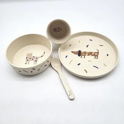 Produktbild von LÄSSIG Kindergeschirr Set Teller Becher Schälchen Löffel BPA-frei