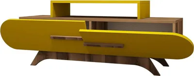 Image de Nesatm - Meuble TV, 145x37x50h cm Noyer Brun, 2 Étagères