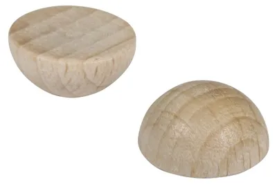 Produktbild von 20 Stück Rohe Holzhalbkugeln,100%, 12 mm ø