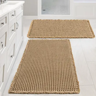 Productafbeelding van Antislip badmatten, bruin, 45x75 cm, set van 2