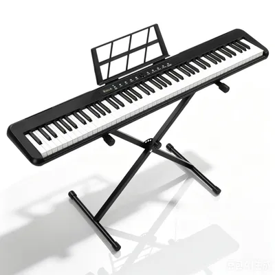 Image de ALIGHTUP Piano numérique, clavier électronique 88 touches, ensemble complet avec support, pédale, casque et sac de transport, noir