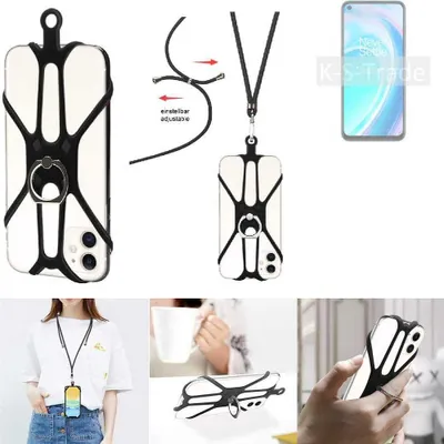 Produktbild von K-S-Trade 3in1 Handykette Handyband Handykordel Halsband Smartphone-Ring Handy-Ring kompatibel mit OnePlus Nord CE 2 Lite 5G Fingerhalterung Handyring