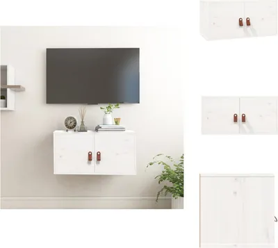 Obrázok produktu pre vidaXL Nástenná skrinka biela 60x30x30 cm z masívneho borovicového dreva - Nástenné police