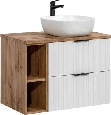 Produktbild von Badezimmer-Set 80 Cm Mit Waschtischplatte Und Aufsatzwaschbecken